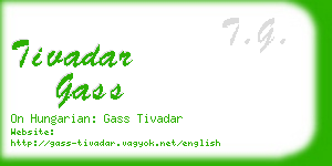 tivadar gass business card